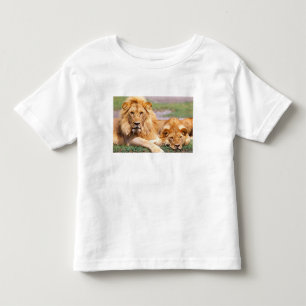 Paar Afrikaanse Leeuwen, Panthera leo, Tanzania Kinder Shirts