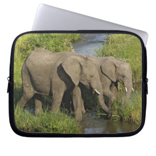 Paar Afrikaanse Olifanten Masai Mara Laptop Sleeve