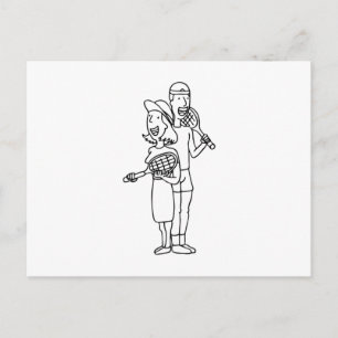 Paar-afspeeltennis Briefkaart
