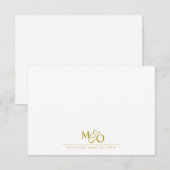 Paar Ampersand Monogram Goud Notitiekaartje (Voorkant / Achterkant)