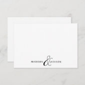 Paar Ampersand Monogram Notitiekaartje (Voorkant / Achterkant)