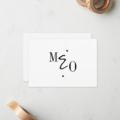 Paar Ampersand Monogram Notitiekaartje (Voorkant / Achterkant in situ)