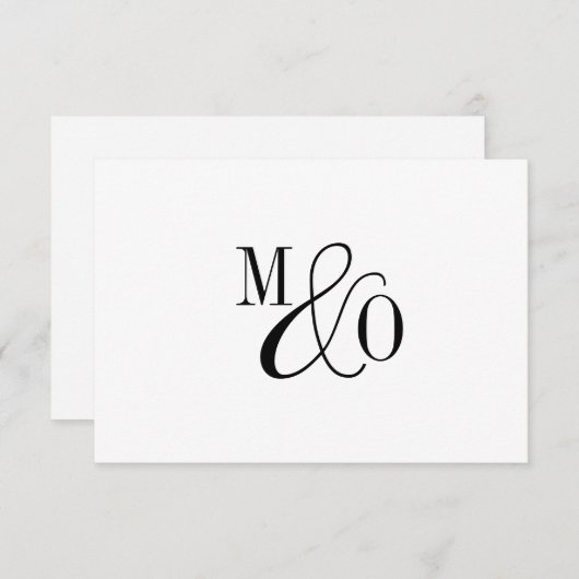 Paar Ampersand Monogram Notitiekaartje (Voorkant / Achterkant)