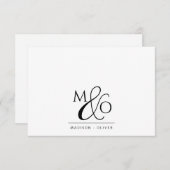 Paar Ampersand Monogram Notitiekaartje (Voorkant / Achterkant)
