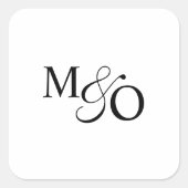 Paar Ampersand Monogram Vierkante Sticker (Voorkant)