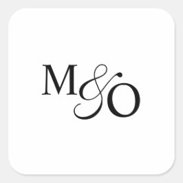 Paar Ampersand Monogram Vierkante Sticker
