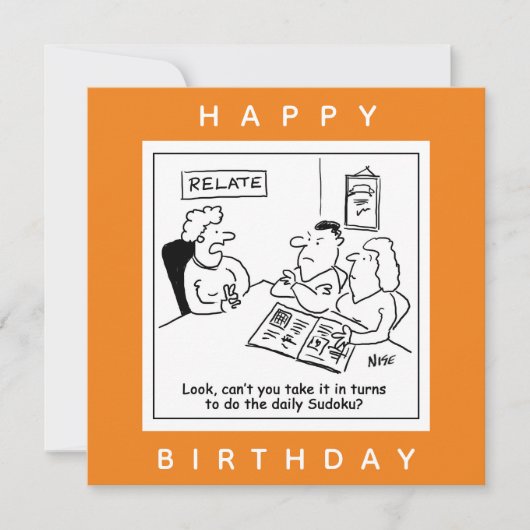 Paar Argue over Sudoku-Cartoon Kaart (Voorkant)