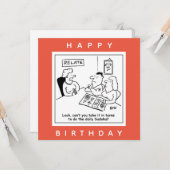 Paar Argue over Sudoku-Cartoon Kaart (Voorkant / Achterkant in situ)