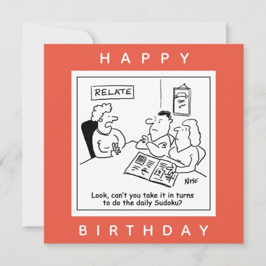 Paar Argue over Sudoku-Cartoon Kaart (Voorkant)