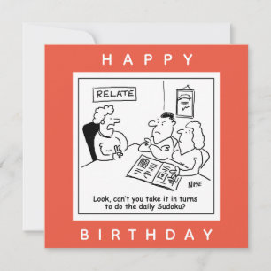 Paar Argue over Sudoku-Cartoon Kaart