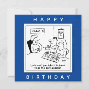 Paar Argue over Sudoku-Cartoon Kaart