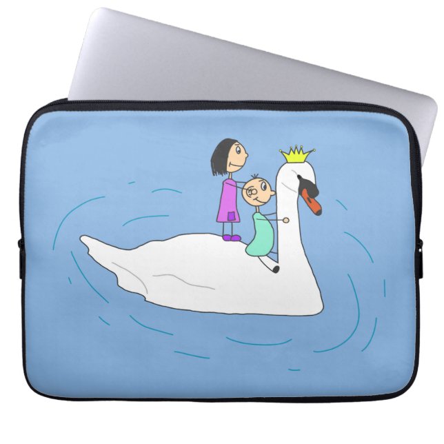Paar auf Schwan Laptop Sleeve (Voorkant)