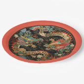 Paar Aziatische Draken Papieren Bordje (Gekanteld)