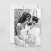 Paar B / W foto & namen bruiloft blanco dank u Bedankkaart (Voorkant)