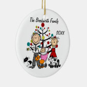 Paar, baby Girl, Drie Kattenfeestdagen Keramisch Ornament (Rechts)