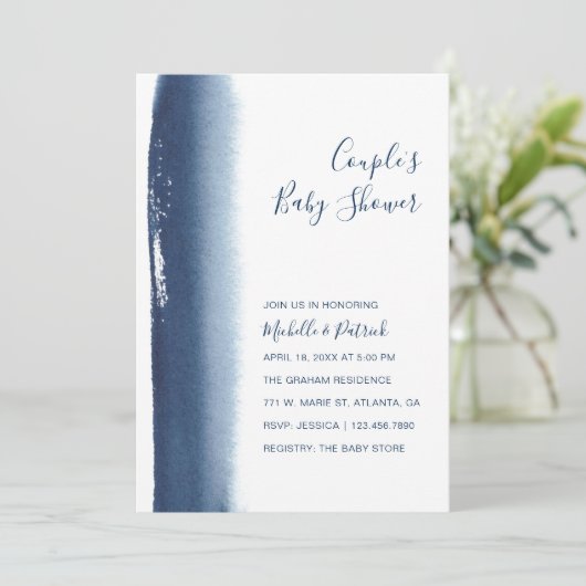 Paar Baby shower Waterverf Kaart (Staand voorkant)