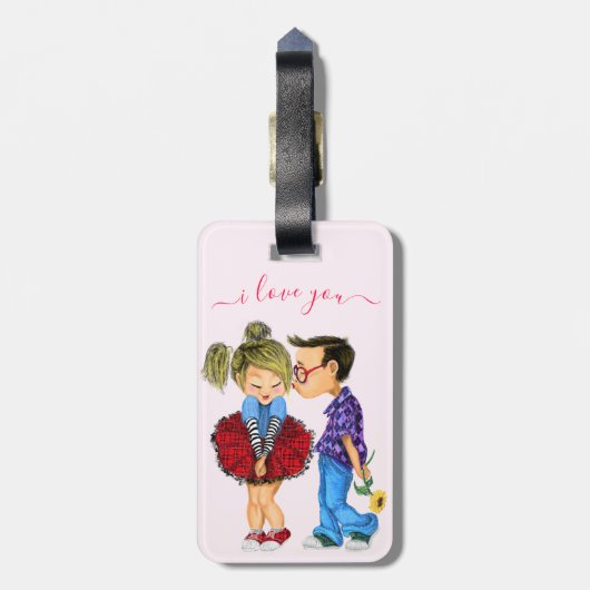 Paar Bagagelabel - Liefde (Achterkant verticaal)