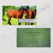 Paar Bay Poolse paarden | groen landschap Visitekaartje (Voorkant / Achterkant)