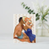 Paar Beach Party uit 1950 van Retro Kaart (Staand voorkant)