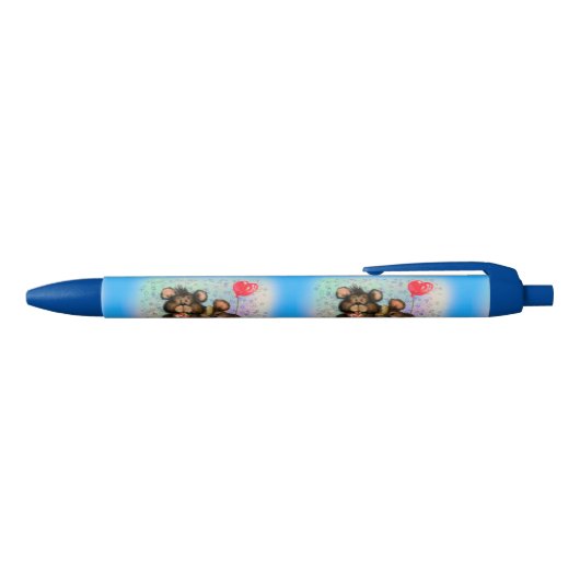 Paar Beer met hart ballon pen (Bovenkant)