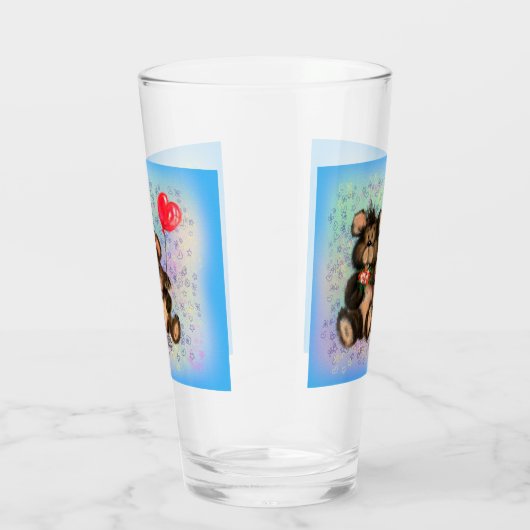 Paar Beer met hart ballonglas Glas (Rechts)