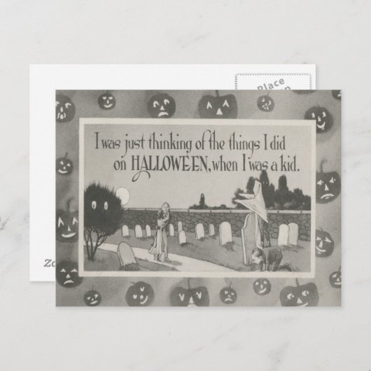 Paar Begraafplaats Graveyard Ghost Prank Briefkaart (Voorkant / Achterkant)