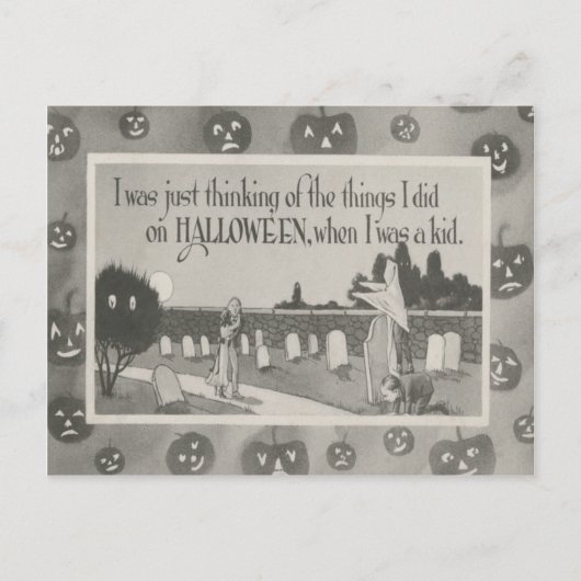 Paar Begraafplaats Graveyard Ghost Prank Briefkaart (Voorkant)