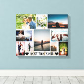 Paar BESTE TIJD OOIT gepersonaliseerde collage Canvas Afdruk (Insitu (Houten vloer))