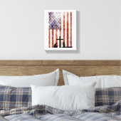 Paar Bidden bij Cross. Vlag, Jezus achtergrond Canvas Afdruk (Insitu (Slaapkamer))