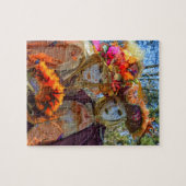 Paar bij de Venetiaanse carnaval in Annecy, Frankr Legpuzzel (Horizontaal)