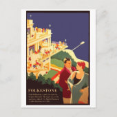 Paar bij Folkestone Beach Briefkaart (Voorkant)