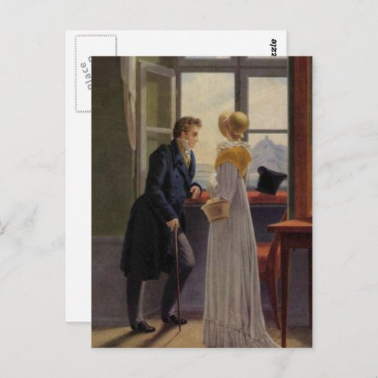 Paar bij het raam briefkaart (Voorkant / Achterkant)