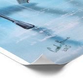 Paar bij het schilderende Poster van de Eiffeltore (Hoek)