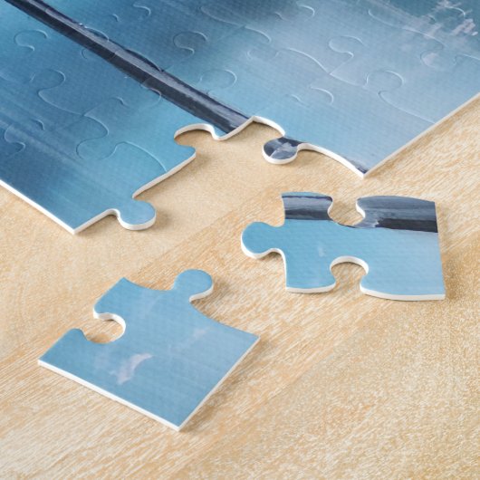 Paar bij het schilderij van de Eiffeltoren in Pari Legpuzzel (Zijkant)