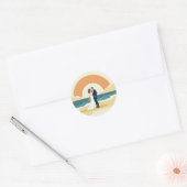 Paar bij Sunset Beach Wedding Sticker (Envelop)