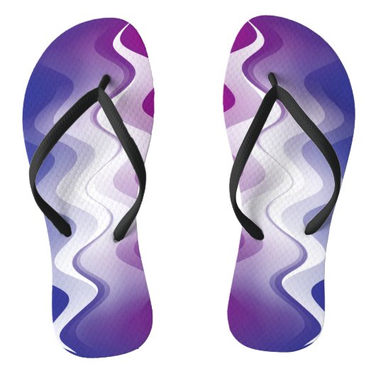 Paar blauwe paarse witte teenslippers (Voetbed)