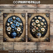 Paar Bloemen pot voor twee deur kast Tissuepapier