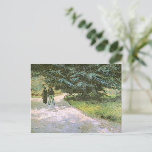 Paar & Blue Fir Tree Van Gogh Fine Art Briefkaart (Staand voorkant)