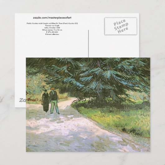 Paar & Blue Fir Tree Van Gogh Fine Art Briefkaart (Voorkant / Achterkant)