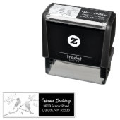 Paar Bluebirds Zelfinkt Stempel (In situ)