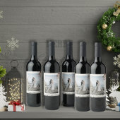 Paar bruiloft foto modern elegant script winter wijn etiket