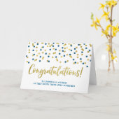 Paar bruiloft gefeliciteerd goud blauw kaart (Gele Bloem)
