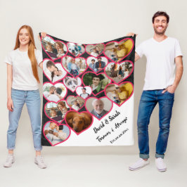 Paar Bruiloft Jubileum Foto Collage Fleece Deken