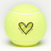 Paar-bruiloft Jubileum Hartdatum en Names Love Tennisballen (Achterkant)