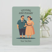 Paar bruiloft jubileum uitnodiging (Staand voorkant)