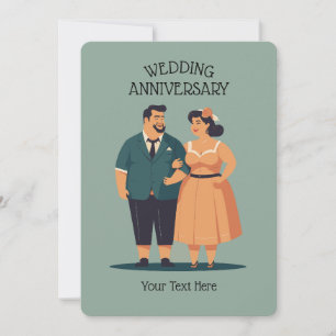 Paar bruiloft jubileum uitnodiging