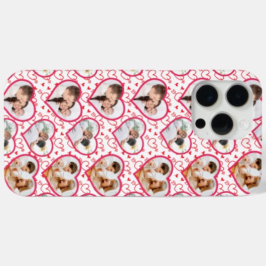 Paar bruiloft liefde 3 foto hart patroon Case-Mate iPhone case (Achterkant (horizontaal))