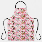 Paar bruiloft liefde 3 foto hart patroon schort (Voorkant)