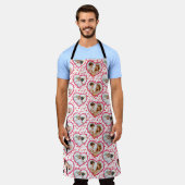 Paar bruiloft liefde 3 foto hart patroon schort (Gedragen)