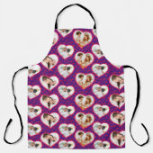 Paar bruiloft liefde 3 foto hart patroon schort (Voorkant)